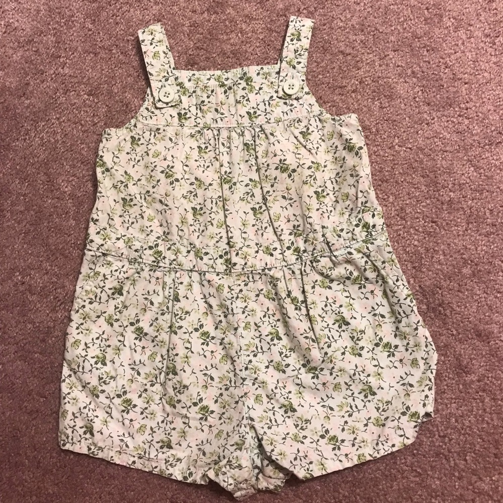GAP 2T Green floral Romper